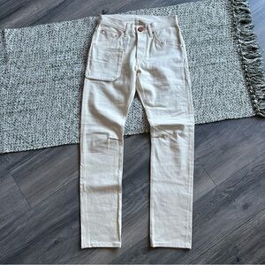 M. CROW BDDW Furniture Makers Cream Denim Slim Pants